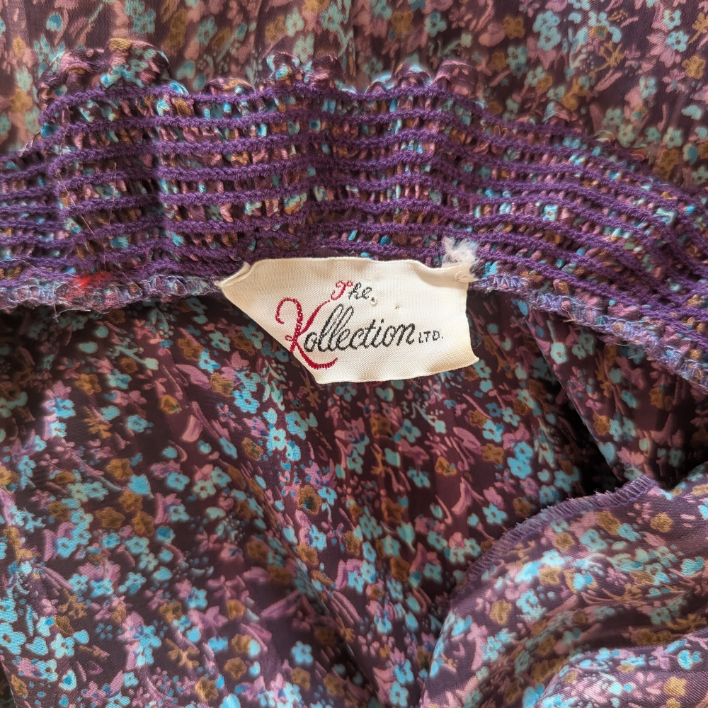 Vintage The Kollection Ltd. Size Small Ditsy Floral Midi Cottagecore Dress - Picture 9 of 9